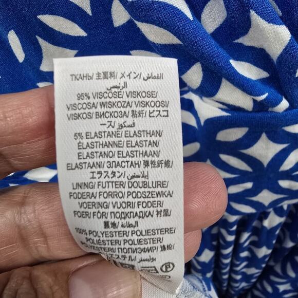 Boden Blue Floral Viscose Sleevess Mini Dress Vacation Summer Size 8 - Picture 10 of 10